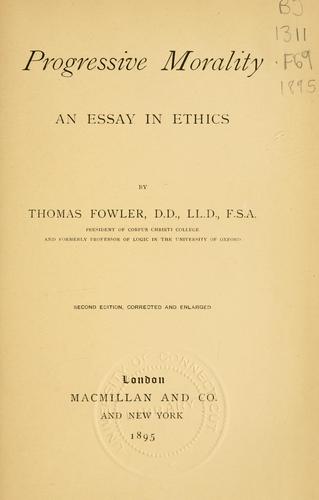 Cover for Progressive morality