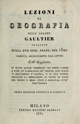 Cover for Lezioni di geografia