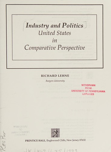 Cover for Industry and politics
