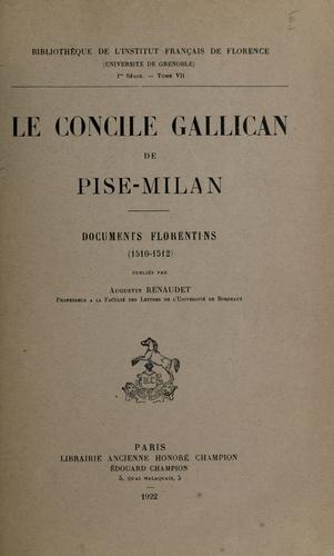 Cover for Le concile gallican de Pise-Milan