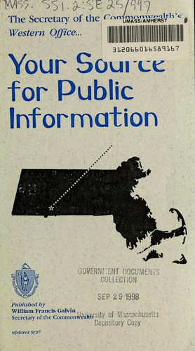 Cover for Secretary of the Commonwealth's western office ...