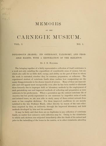 Cover for Diplodocus (Marsh)