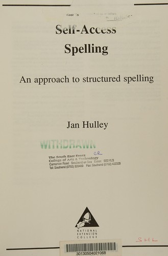 Cover for Self Access Spelling (Self-access)