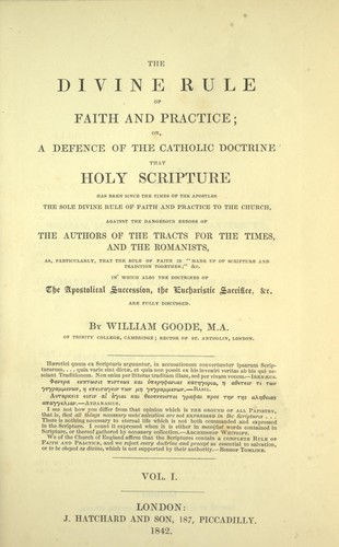 Cover for The divine rule of faith and practice