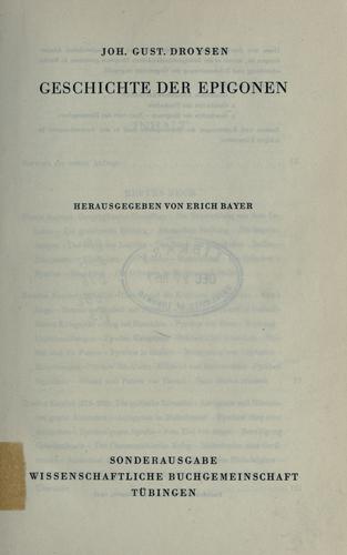 Cover for Geschichte des Hellenismus.