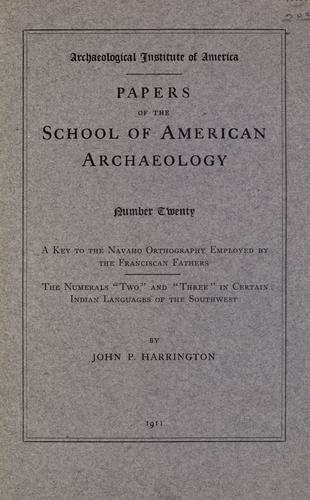 Cover for A key to the Navaho orthography employed by the Franciscan fathers.