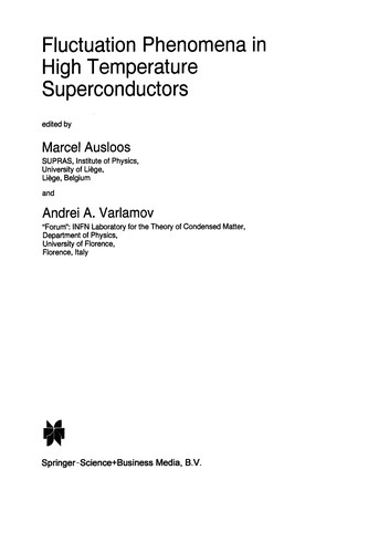 Cover for Fluctuation Phenomena in High Temperature Superconductors