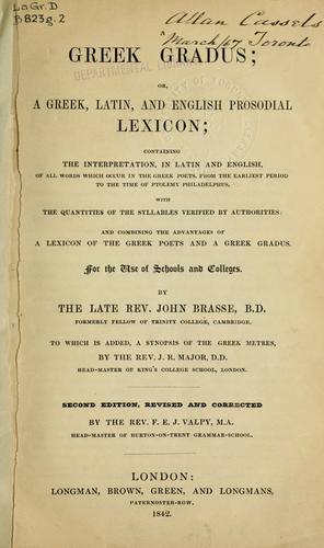 Cover for A Greek gradus