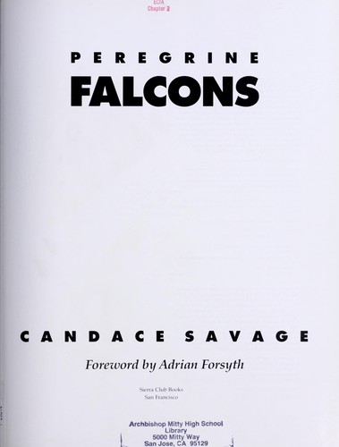 Cover for Peregrine falcons