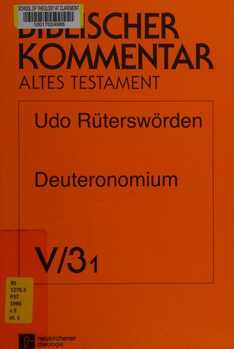 Cover for Deuteronomium