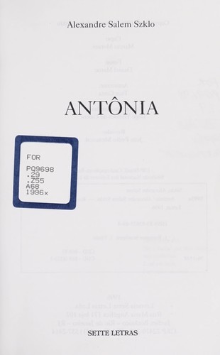 Cover for Antônia