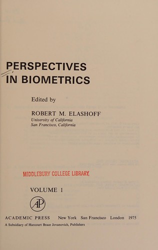Cover for PERSPECTIVES IN BIOMETRICS