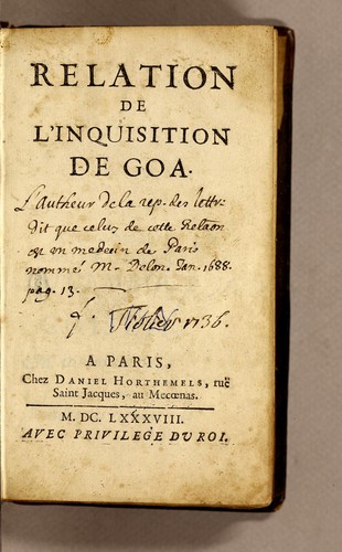 Cover for Relation de l'inquisition de Goa