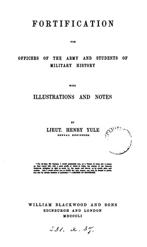Cover for Fortification for officers of the army and students of military history