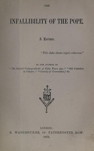 Cover for The infallibility of the pope