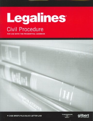 Cover for Legalines on Civil Procedure, 10th, Keyed to Friedenthal