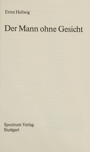Cover for Der Mann ohne Gesicht