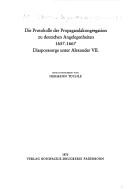 Cover for Die Protokolle der Propagandakongregation zu deutschen Angelegenheiten 1657-1667