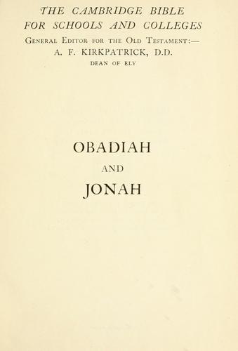 Cover for Obadiah and Jonah