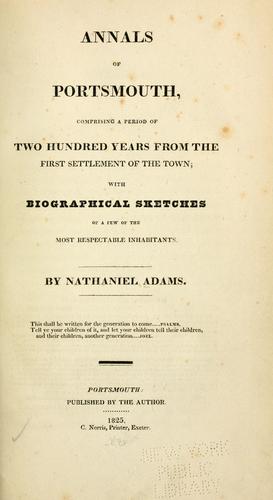 Cover for Annals of Portsmouth