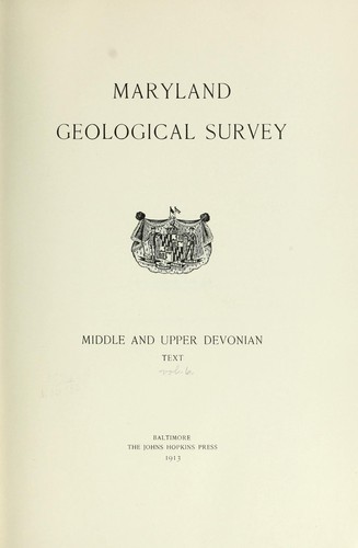Cover for Maryland Geological Survey