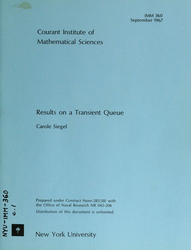 Cover for Results on a transient queue