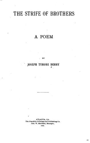 Cover for The strife of brothers