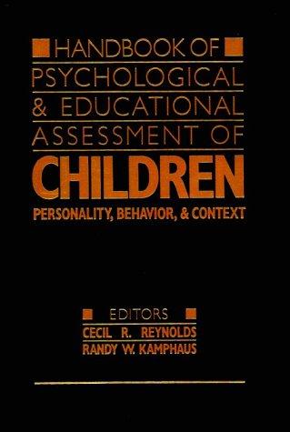 Cover for Handbook of Psychological and Educational Assessment of Children