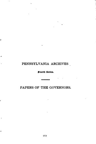 Cover for Pennsylvania Archives