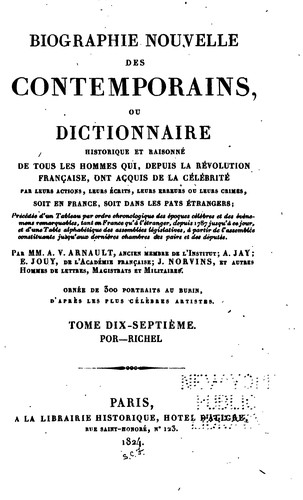 Cover for Biographie nouvelle des contemporains,: ou Dictionnaire historique et raisonné de tous les ...