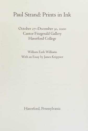Cover for Paul Strand