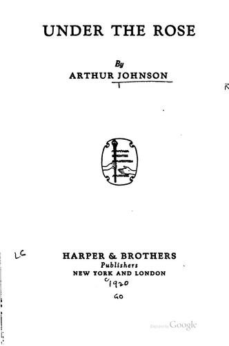 Cover for Under the rose