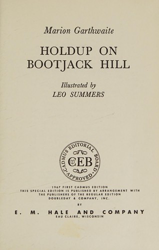 Cover for Holdup on Bootjack Hill.
