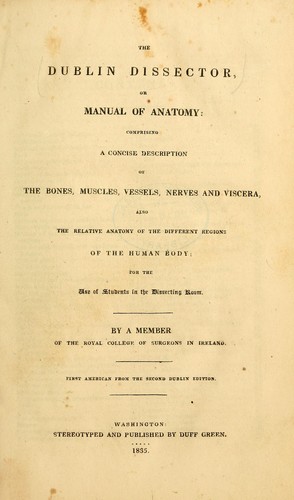 Cover for The Dublin dissector; or, Manual of anatomy