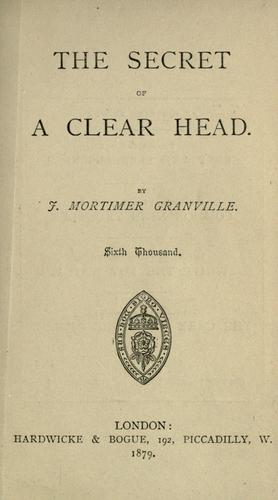 Cover for The secret of a clear head