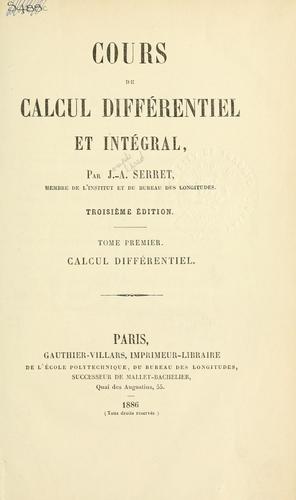 Cover for Cours de calcul différentiel et intégral.