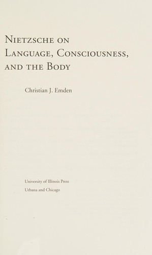 Cover for Nietzsche on language, consciousness, and the body