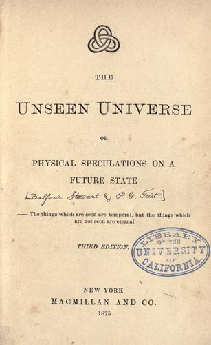 Cover for The unseen universe