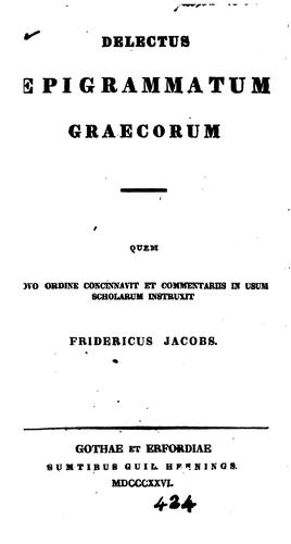 Cover for Delectus epigrammatum graecorum