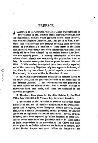 Cover for A Collection of Statutes Relating to India