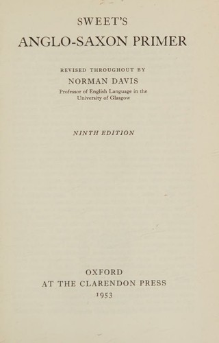 Cover for SWEET'S ANGLO-SAXON PRIMER