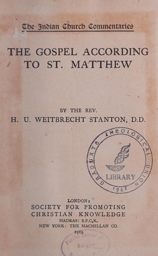 Cover for The Gospel according to St. Matthew