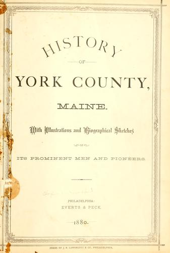 Cover for History of York County, Maine.