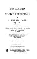 Cover for One hundred choice selections ...