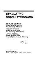 Cover for Evaluating social programs