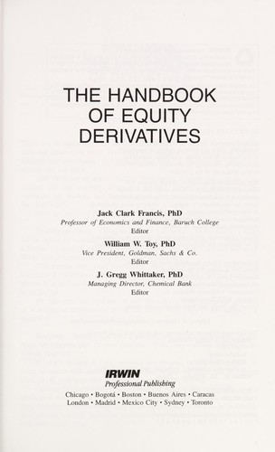Cover for The Handbook of equity derivatives