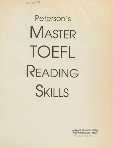 Cover for Master TOEFL reading skills