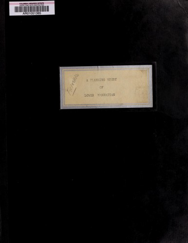 Cover for A planning study of lower Manhattan