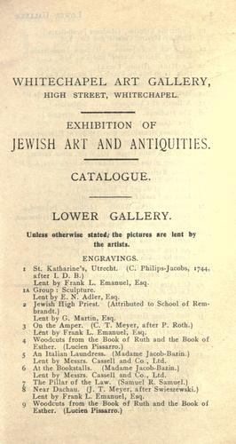 Cover for Exhibition of Jewish art and antiquities, Nov. 7 to Dec. 16.