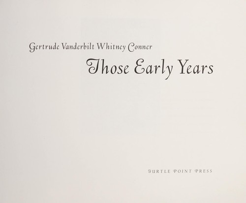 Cover for Those early years
